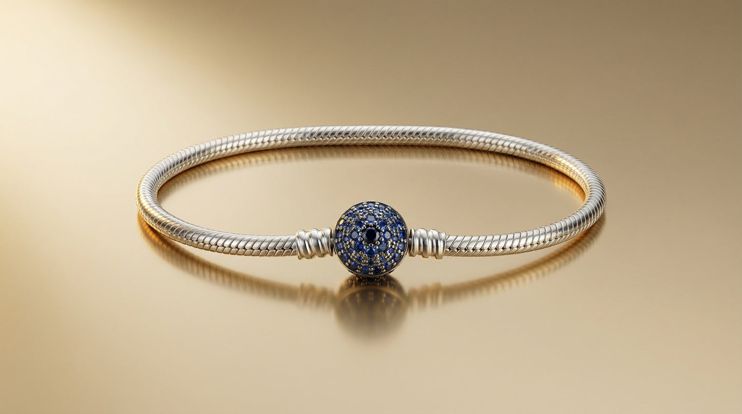 Silver plated bracelet-blue